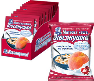 Вівсянушка з вершками та персиком